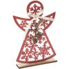 Drevený anjel s vločkami, 15,5 x 22,5 cm Drevený anjel s vločkami, 15,5 x 22,5 cm