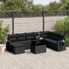 Sada záhradného nábytku ratan VidaXL čierna 8 ks Sada záhradného nábytku ratan VidaXL čierna 8 ks