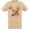 Tričko poľovnícke Jeleň s parožím - béžové, 3XL Tričko poľovnícke Jeleň s parožím - béžové, 3XL