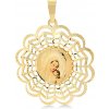 Lillian Vassago Zlatý zdobený prívesok Matky Božej so synom LLV37-GP059 Lillian Vassago Zlatý zdobený prívesok Matky Božej so synom LLV37-GP059