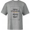 Oversized tričko s potlačou šedé