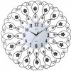 Nástenné hodiny JVD Design (60 cm) s kovovými kvietkami a kryštálmi Nástenné hodiny JVD Design (60 cm) s kovovými kvietkami a kryštálmi