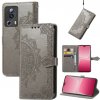 Peňaženkové kožené puzdro Mandala Flower na Xiaomi 13 Lite - Šedá Peňaženkové kožené puzdro Mandala Flower na Xiaomi 13 Lite - Šedá