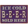 Ceduľa Ice Cold Beer Sold Here 30cm x 20cm Plechová tabuľa Ceduľa Ice Cold Beer Sold Here 30cm x 20cm Plechová tabuľa