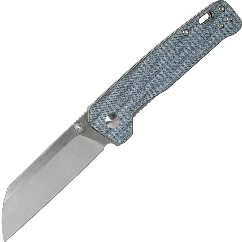 QSP Knife Penguin, Satin D2 Blade, Denim Micarta Handle QS130-B
