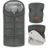 PETITE&MARS Set zimný fusak Jibot 3v1 + rukavice na kočík Jasie Charcoal Grey PETITE&MARS Set zimný fusak Jibot 3v1 + rukavice na kočík Jasie Charcoal Grey