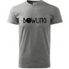 Bowling nápis - Klasické pánske tričko vyššej gramáže - M ( Tmavosivý melír ) Bowling nápis - Klasické pánske tričko vyššej gramáže - M ( Tmavosivý melír )