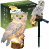 LUMILED solárne záhradné svetlo so sovou 42 cm, biela záhradná lampa so sovou, 3000K IP44 záhradná dekorácia, dekoratívne vodotesné solárne svetlo vonku, dekoratívna solárna lampa pre kvetináč, trávni LUMILED solárne záhradné svetlo so sovou 42 cm, biela záhradná lampa so sovou, 3000K IP44 záhradná dekorácia, dekoratívne vodotesné solárne svetlo vonku, dekoratívna solárna lampa pre kvetináč, trávni