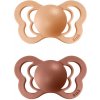 BIBS Couture ortodontické cumlíky zo silikónu 2ks - veľkosť 2, Peach / Woodchuck BIBS Couture ortodontické cumlíky zo silikónu 2ks - veľkosť 2, Peach / Woodchuck