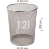 Drôtený kôš na odpadky, strieborný 12 l