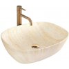 REA-U6689 - Umývadlo na dosku FREJA 39,5x51 cm keramika/béžová/imitácia kameňa REA-U6689 + záruka 3 roky zadarmo REA-U6689 - Umývadlo na dosku FREJA 39,5x51 cm keramika/béžová/imitácia kameňa REA-U6689 + záruka 3 roky zadarmo