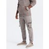 Ombre Men's JOGGER pants with zippered cargo pockets - dark beige šedá XL Ombre 5902228916376 Ombre Men's JOGGER pants with zippered cargo pockets - dark beige šedá XL Ombre 5902228916376