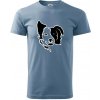 Border kólia obrys hlavy - Klasické pánske tričko vyššej gramáže - L ( Denim ) Border kólia obrys hlavy - Klasické pánske tričko vyššej gramáže - L ( Denim )