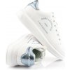 TENISKY KARL LAGERFELD KAPRI METAL MAISON GLITTER WHITE TEXTURED LTHR W/BLUE TENISKY KARL LAGERFELD KAPRI METAL MAISON GLITTER WHITE TEXTURED LTHR W/BLUE