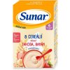 Sunar mliečna kaša s 8 cereáliami jahoda, banán 210 g Sunar mliečna kaša s 8 cereáliami jahoda, banán 210 g