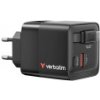 Verbatim Gan Charger 65W 2xUSB-C PD,1xUSB-A, retrac. Cable 32217 Verbatim Gan Charger 65W 2xUSB-C PD,1xUSB-A, retrac. Cable 32217