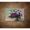 Obraz - Olejomaľba - Fialky a snežienky 90x60cm Obraz - Olejomaľba - Fialky a snežienky 90x60cm