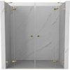 Mexen Lunar Duo sprchové dvere otočné 190 cm, transparentné, zlaté - 834D-190-000-50-00 Mexen Lunar Duo sprchové dvere otočné 190 cm, transparentné, zlaté - 834D-190-000-50-00