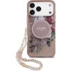 Guess IML Flowers Strap MagSafe Zadný Kryt pre iPhone 17 Pro Max Pink