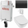 Sada Alcadrain na montáž na stenu, toaleta Mio, sedadlo s tlačidlom, lesklá čierna M378 KAE144 1 set Sada Alcadrain na montáž na stenu, toaleta Mio, sedadlo s tlačidlom, lesklá čierna M378 KAE144 1 set