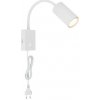 Globo 57911WW nástenné svietidlo Robby 1x25W | GU10 - vypínač na tele, ohybné rameno, biela Globo 57911WW nástenné svietidlo Robby 1x25W | GU10 - vypínač na tele, ohybné rameno, biela