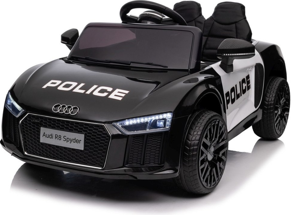 Joko Audi R8 Polícia penové kolesá kožené sedadlo černá