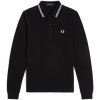 Fred Perry Polokošele s dlhým rukávom LS TWIN TIPPED SHIRT Čierna Fred Perry Polokošele s dlhým rukávom LS TWIN TIPPED SHIRT Čierna