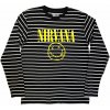Crewneck Nirvana - Yellow Happy Face Striped, Unisex,Čierna/biela,XXL Crewneck Nirvana - Yellow Happy Face Striped, Unisex,Čierna/biela,XXL