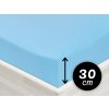 Jersey napínacie prestieradlo na vysoký matrac JR-017 Azúrovo modré 180 x 220 - výška 30 cm Jersey napínacie prestieradlo na vysoký matrac JR-017 Azúrovo modré 180 x 220 - výška 30 cm