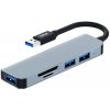 ENKAY 5v1 hub - slot na SD / TF kartu / 3x USB-A na USB-A pre MacBook - šedý - možnosť vrátiť tovar ZADARMO do 30tich dní ENKAY 5v1 hub - slot na SD / TF kartu / 3x USB-A na USB-A pre MacBook - šedý - možnosť vrátiť tovar ZADARMO do 30tich dní
