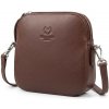 Čokoládovo hnedá dámska kožená crossbody kabelka Ansie Čokoládovo hnedá dámska kožená crossbody kabelka Ansie
