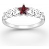Strieborný prsteň Star ČERVENÝ 54 Strieborný prsteň Star ČERVENÝ 54