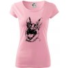 Čiernobiela karikatúra Nemecký ovčiak - Dámske tričko Pure - L ( Ružová ) Čiernobiela karikatúra Nemecký ovčiak - Dámske tričko Pure - L ( Ružová )