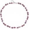 ORO Silver Jemne nespútaný náhrdelník s ružovým turmalínom a perlami ORO Silver Jemne nespútaný náhrdelník s ružovým turmalínom a perlami