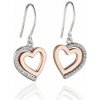 Fiorelli silver strieborné náušnice two heart E5454C