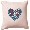 Folklór - srdce modré plné - Vankúš 50x50 - 50x50 - Vrátane výplne ( Svetloružová ) Folklór - srdce modré plné - Vankúš 50x50 - 50x50 - Vrátane výplne ( Svetloružová )