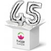 Na výber číslice 1–99 - balón v tvare čísla strieborný: 45 Na výber číslice 1–99 - balón v tvare čísla strieborný: 45