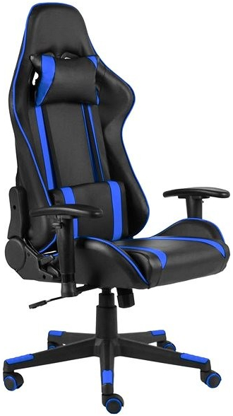 SHUMEE Otočná herní židle modrá PVC 20479
