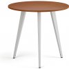 Konferenčný stôl PRIMO VIBE, priemer 80 cm, biela podnož, čerešňa Konferenčný stôl PRIMO VIBE, priemer 80 cm, biela podnož, čerešňa