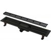 AlcaPlast APZ10BLACK-650M - Podlahový žľab s okrajom pre perforovaný rošt, čierna-mat AlcaPlast APZ10BLACK-650M - Podlahový žľab s okrajom pre perforovaný rošt, čierna-mat