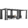 Garden Point terasová pergola 3x6 m so závesmi Barbados biela a antracitová