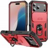 Kryt na iPhone 17 Pro Max odolný s krytkou na fotoaparát červený Kryt na iPhone 17 Pro Max odolný s krytkou na fotoaparát červený