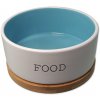 Dog Fantasy Keramická miska na krmivo biela/modrá s podložkou 850 ml Dog Fantasy Keramická miska na krmivo biela/modrá s podložkou 850 ml