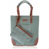 Paolo Peruzzi Shopper taška + kozmetická taštička E-23-BU | sivozelená E-23-BU Paolo Peruzzi Shopper taška + kozmetická taštička E-23-BU | sivozelená E-23-BU
