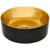 Invena Kos, keramické umývadlo na dosku 415x415x135 mm, zlatá lesklá-čierna matná, INV-CE-38-027-C Invena Kos, keramické umývadlo na dosku 415x415x135 mm, zlatá lesklá-čierna matná, INV-CE-38-027-C