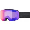 Detské lyžiarske okuliare Uvex Pwdr FM - čierna matná/zrkadlová rubínovo zelená/číra (S2) uni Detské lyžiarske okuliare Uvex Pwdr FM - čierna matná/zrkadlová rubínovo zelená/číra (S2) uni