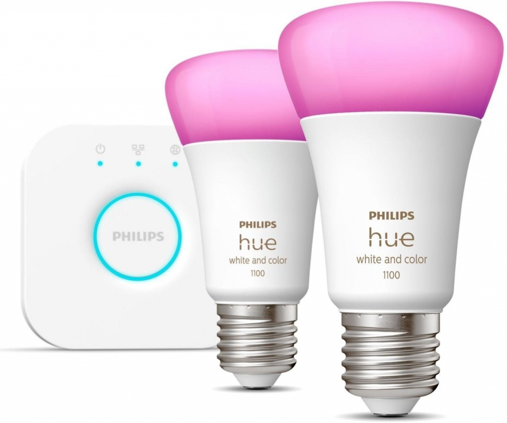 Philips LED žiarovka Hue White and Color Ambiance 9W 1100 E27 malý promo štartér kit