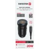 Swissten Mini CL adaptér, USB-C PD + USB-A, 20W + kábel USB-C/USB-C, čierny Swissten Mini CL adaptér, USB-C PD + USB-A, 20W + kábel USB-C/USB-C, čierny