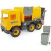 Wader Auto middle Truck popelář plast 42 cm žlutý v krabici Wader Auto middle Truck popelář plast 42 cm žlutý v krabici