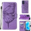 Peňaženkové kožené puzdro Embossed Butterfly na Oppo Reno 7 5G - Svetlá fialová Peňaženkové kožené puzdro Embossed Butterfly na Oppo Reno 7 5G - Svetlá fialová